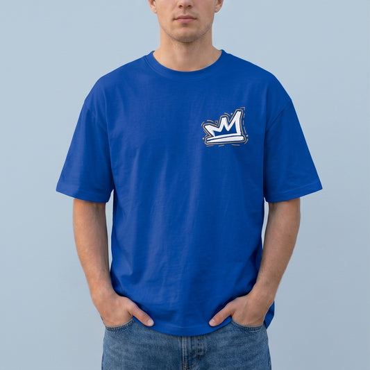Oversize T-Shirt - Bolivar Cotton - Hustle - DTF Printing - Blue