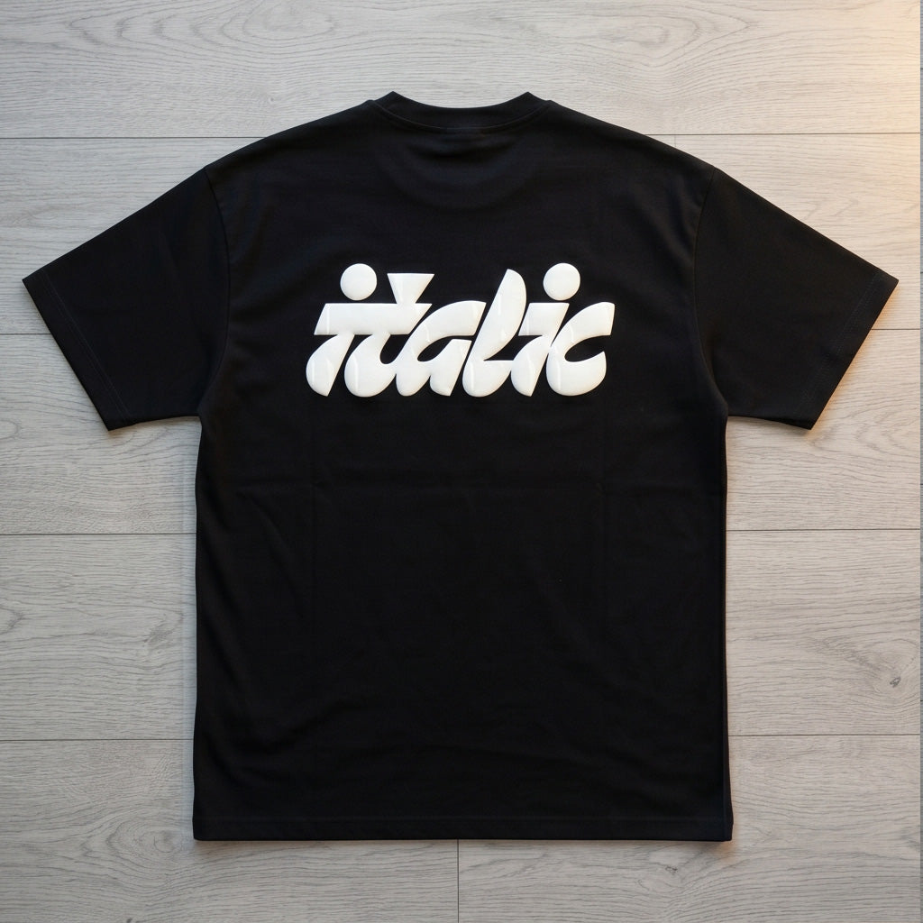 Oversize T-Shirt - Bolivar Cotton - Italic - DTF Printing - Black