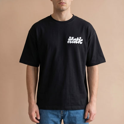 Oversize T-Shirt - Bolivar Cotton - Italic - DTF Printing - Black