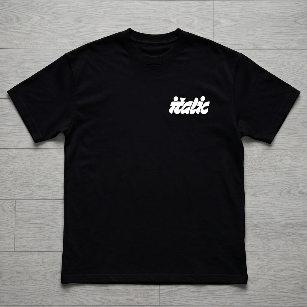 Oversize T-Shirt - Bolivar Cotton - Italic - DTF Printing - Black