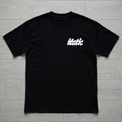 Oversize T-Shirt - Bolivar Cotton - Italic - DTF Printing - Black