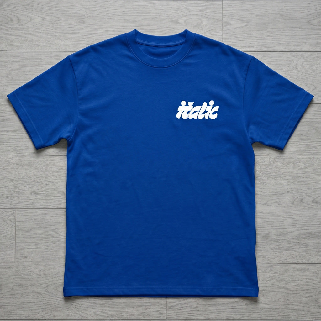 Oversize T-Shirt - Bolivar Cotton - Italic - DTF Printing - Blue