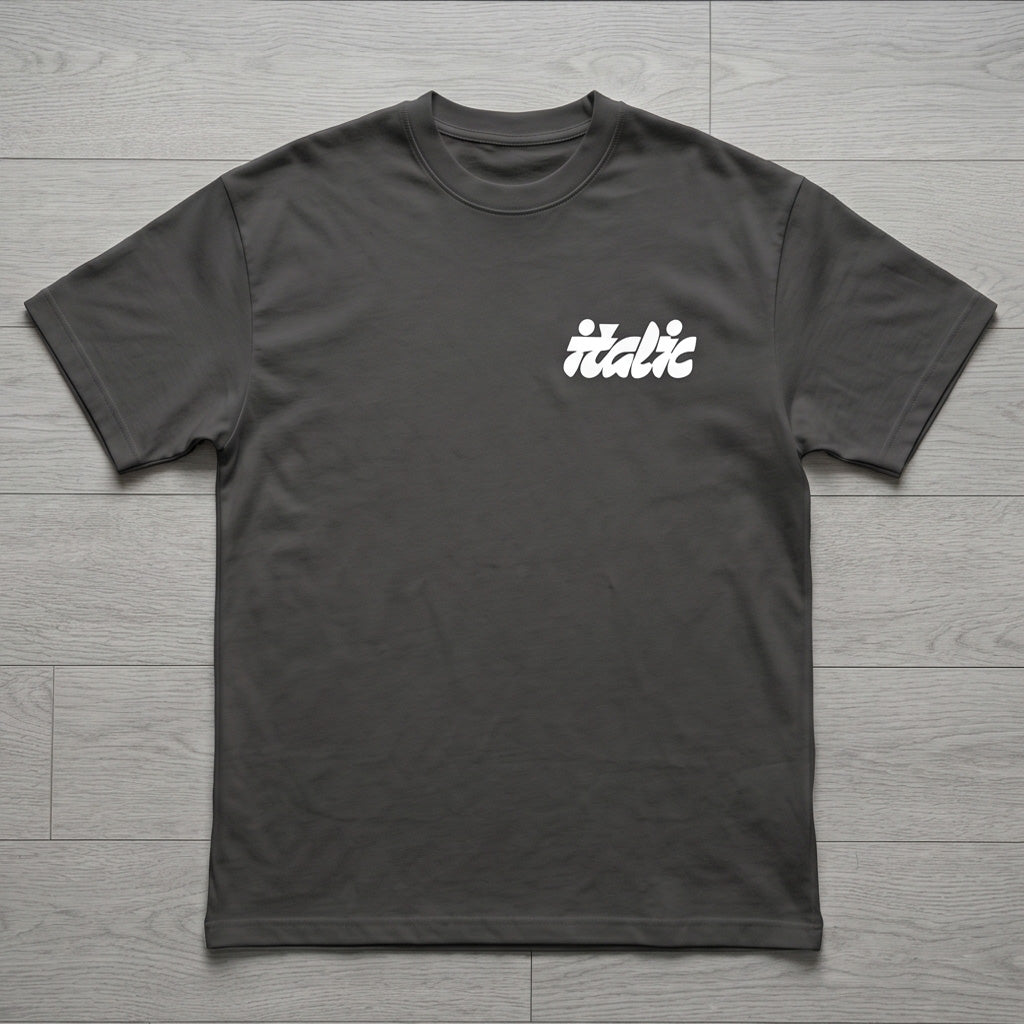 Oversize T-Shirt - Bolivar Cotton - Italic - DTF Printing - Gray