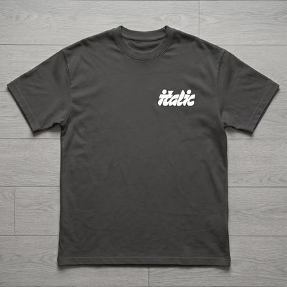 Oversize T-Shirt - Bolivar Cotton - Italic - DTF Printing - Gray
