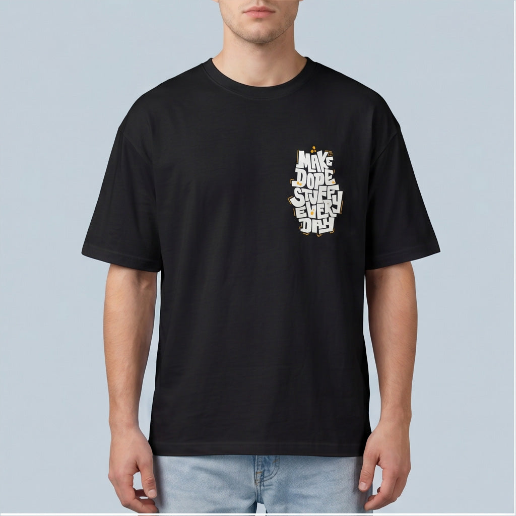Oversize T-Shirt - Bolivar Cotton - Make Dope- DTF Printing - Black