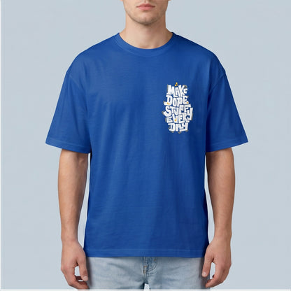 Oversize T-Shirt - Bolivar Cotton - Make Dope - DTF Printing - Blue