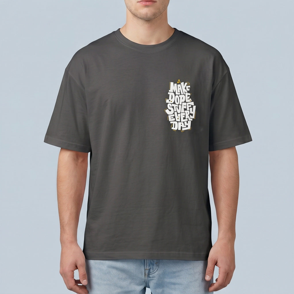 Oversize T-Shirt - Bolivar Cotton - Make Dope - DTF Printing - Gray