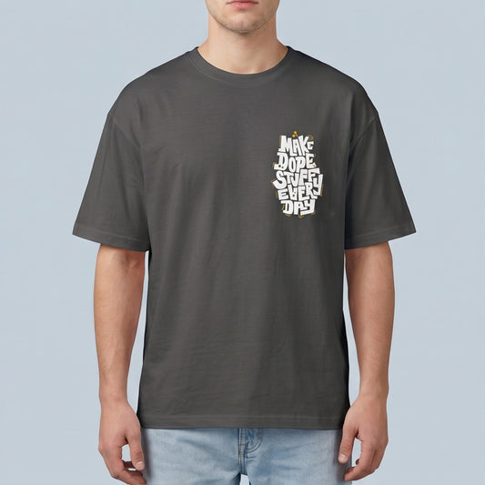 Oversize T-Shirt - Bolivar Cotton - Make Dope - DTF Printing - Gray
