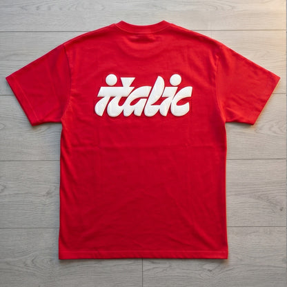Oversize T-Shirt - Bolivar Cotton - Italic - DTF Printing - Red