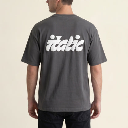 Oversize T-Shirt - Bolivar Cotton - Italic - DTF Printing - Gray