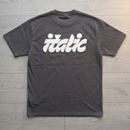 Oversize T-Shirt - Bolivar Cotton - Italic - DTF Printing - Gray