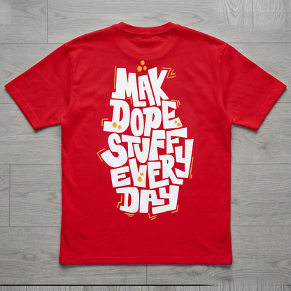 Oversize T-Shirt - Bolivar Cotton - Make Dope - DTF Printing - Red