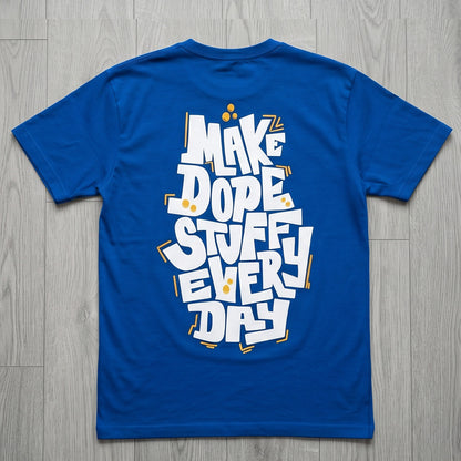 Oversize T-Shirt - Bolivar Cotton - Make Dope - DTF Printing - Blue
