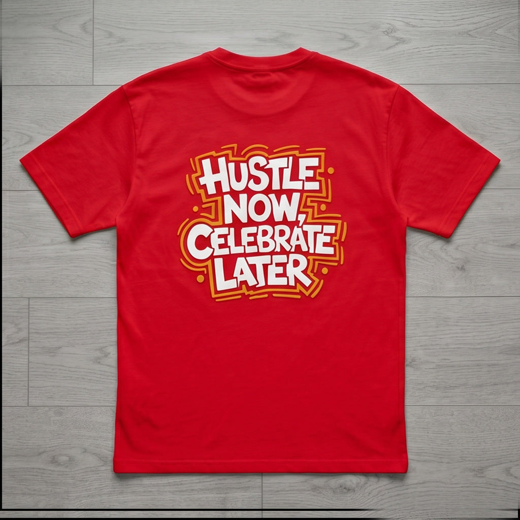 Oversize T-Shirt - Bolivar Cotton - Hustle - DTF Printing - Red