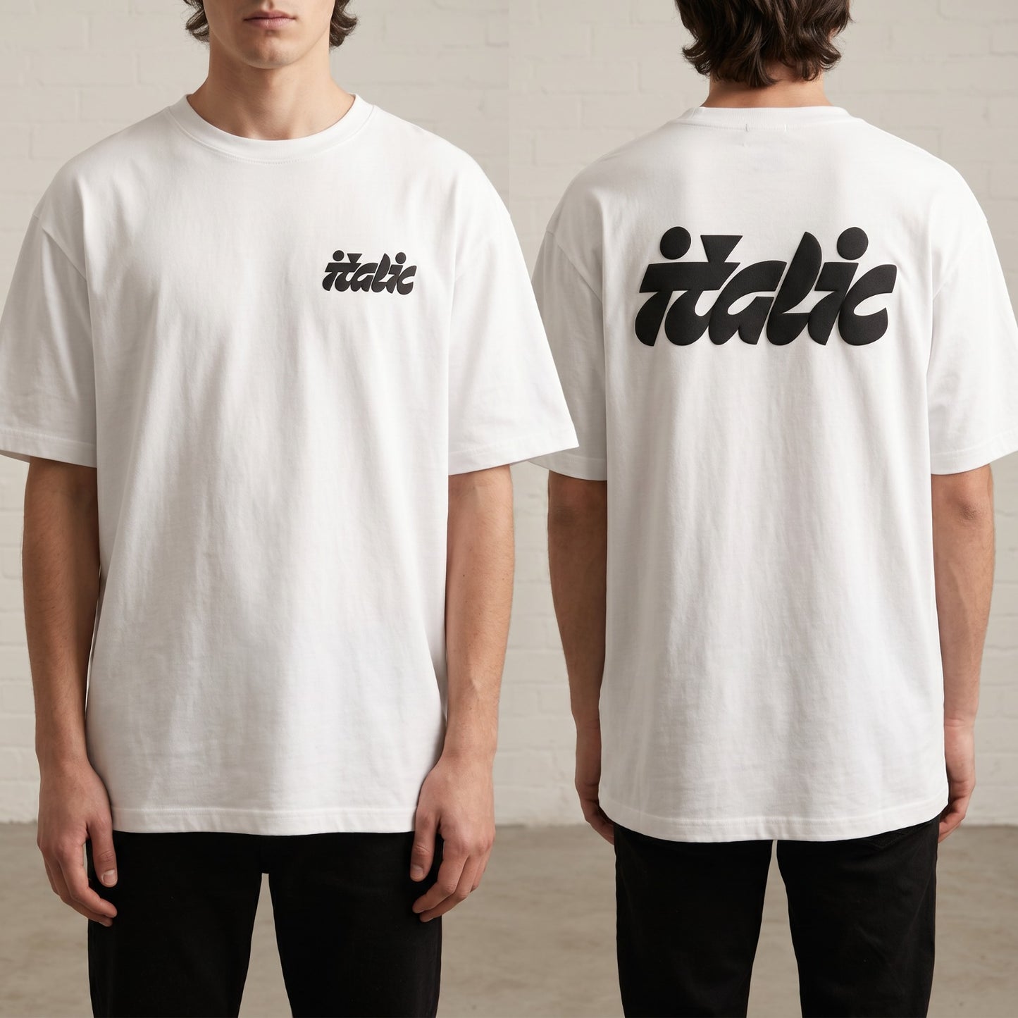 Oversize T-Shirt - Bolivar Cotton - Italic - DTF Printing - White