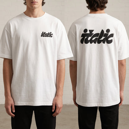 Oversize T-Shirt - Bolivar Cotton - Italic - DTF Printing - White