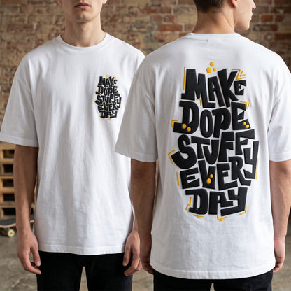 Oversize T-Shirt - Bolivar Cotton - Make Dope - DTF Printing - White