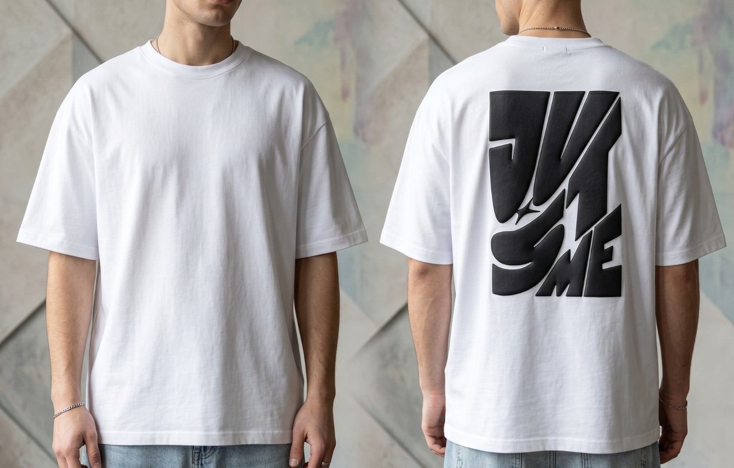 Oversize T-Shirt - Bolivar - Cotton - Just Me - DTF Printing - White