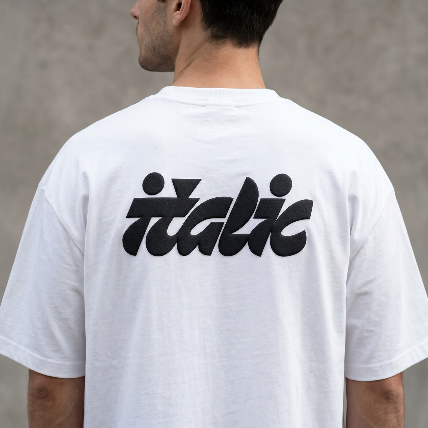 Oversize T-Shirt - Bolivar Cotton - Italic - DTF Printing - White