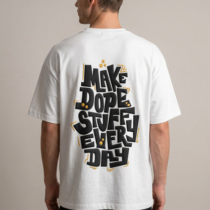 Oversize T-Shirt - Bolivar Cotton - Make Dope - DTF Printing - White