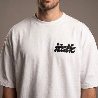 Oversize T-Shirt - Bolivar Cotton - Italic - DTF Printing - White