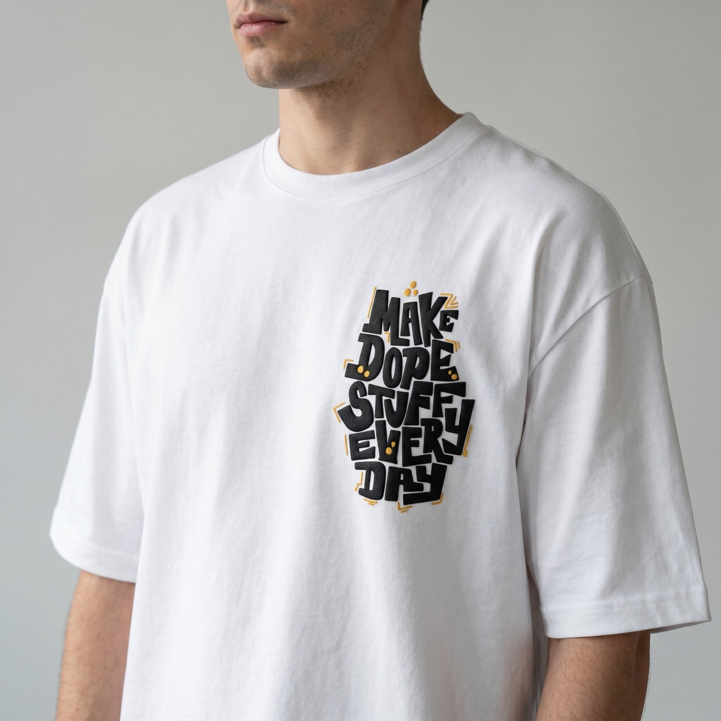 Oversize T-Shirt - Bolivar Cotton - Make Dope - DTF Printing - White