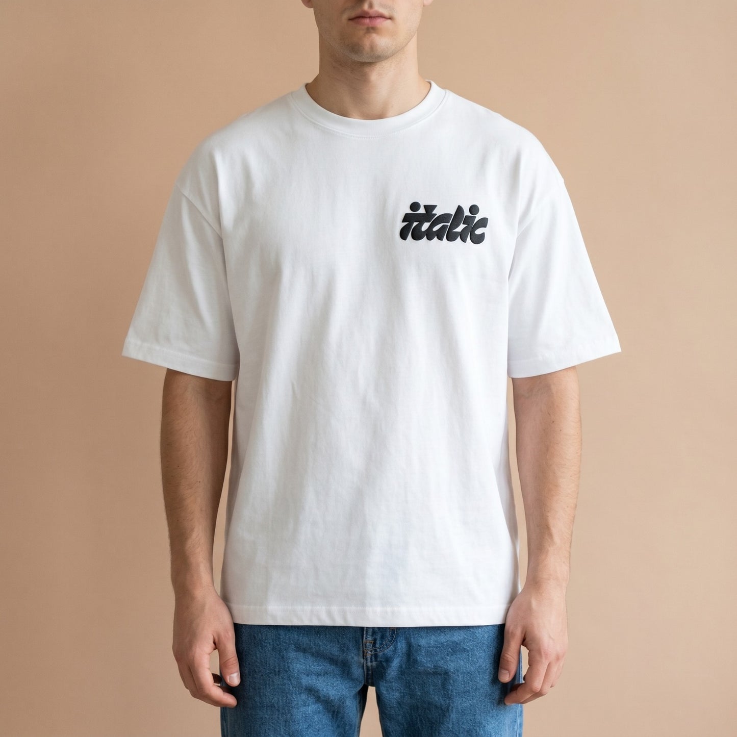 Oversize T-Shirt - Bolivar Cotton - Italic - DTF Printing - White