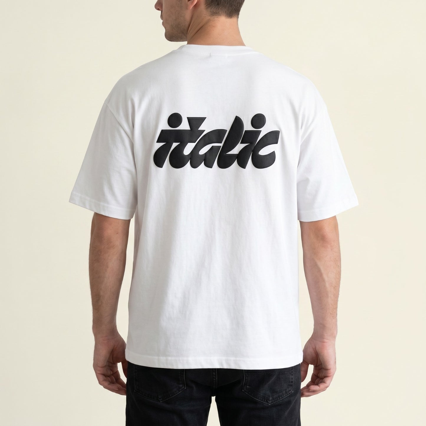 Oversize T-Shirt - Bolivar Cotton - Italic - DTF Printing - White