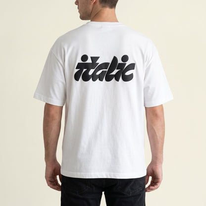 Oversize T-Shirt - Bolivar Cotton - Italic - DTF Printing - White