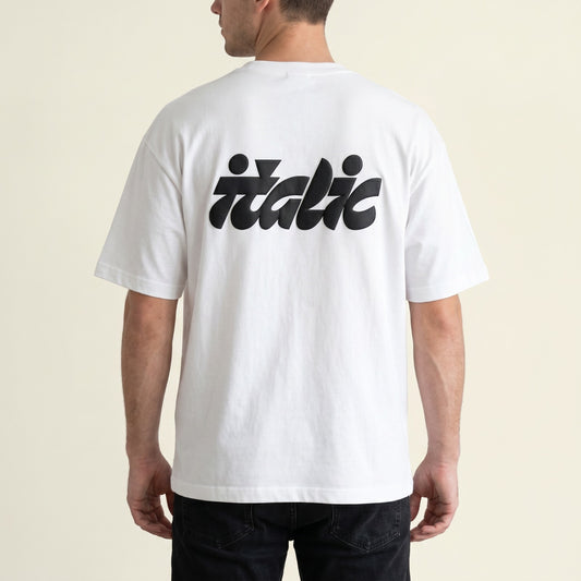Oversize T-Shirt - Bolivar Cotton - Italic - DTF Printing - White