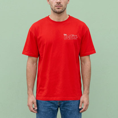 Oversize T-Shirt - Bolivar Fabric - Cotton 100% - Buff Printing - Red