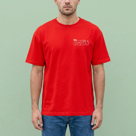 Oversize T-Shirt - Bolivar Fabric - Cotton 100% - Buff Printing - Red