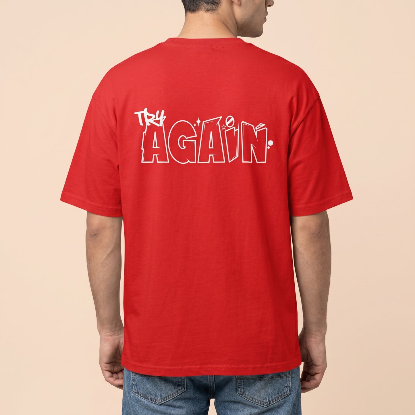 Oversize T-Shirt - Bolivar Fabric - Cotton 100% - Buff Printing - Red