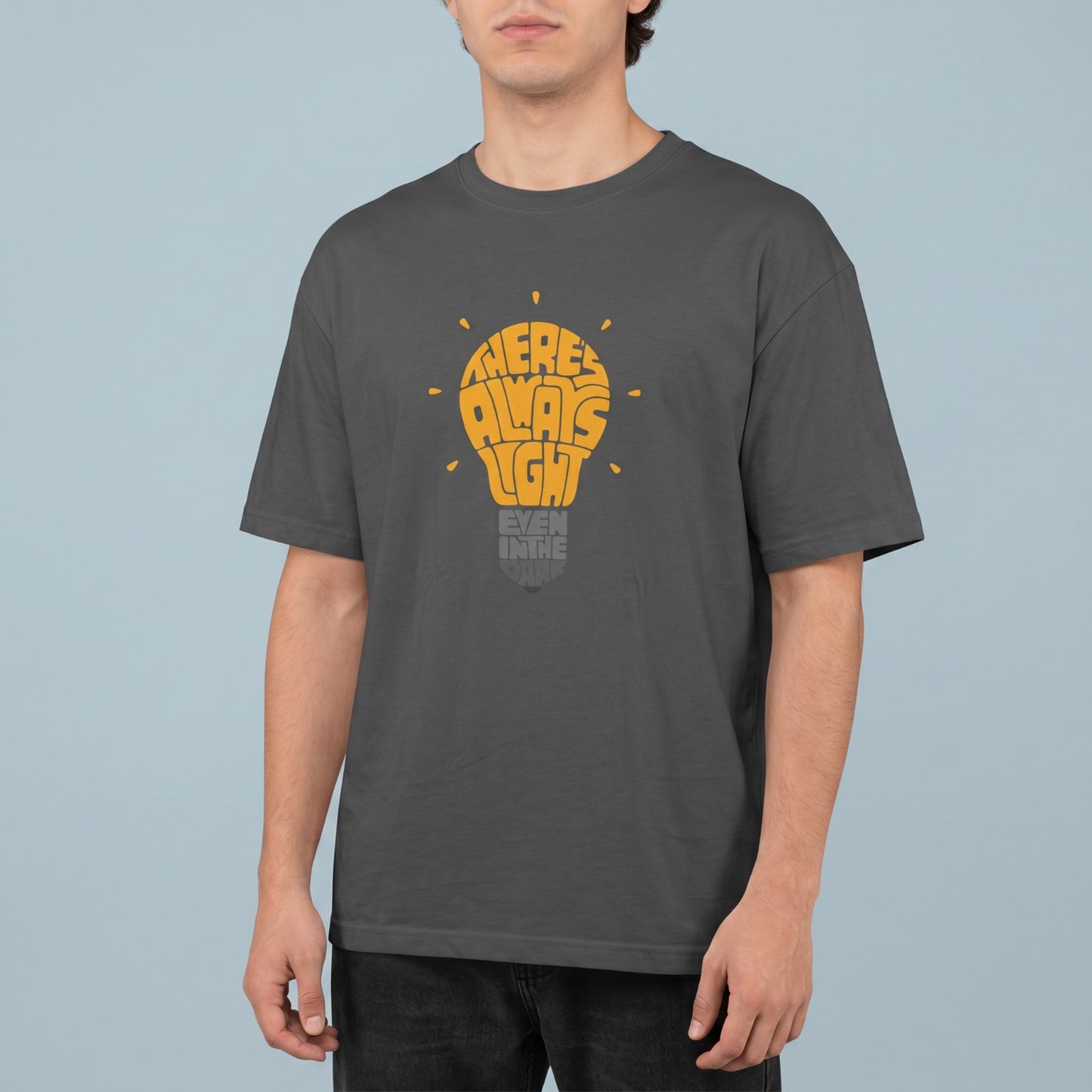Oversize T-Shirt - Bolivar - Cotton - LIGHT - Buff Printing - Gray