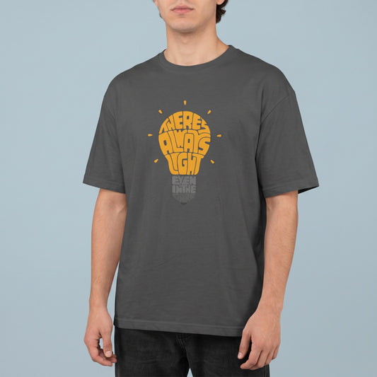 Oversize T-Shirt - Bolivar - Cotton - LIGHT - Buff Printing - Gray