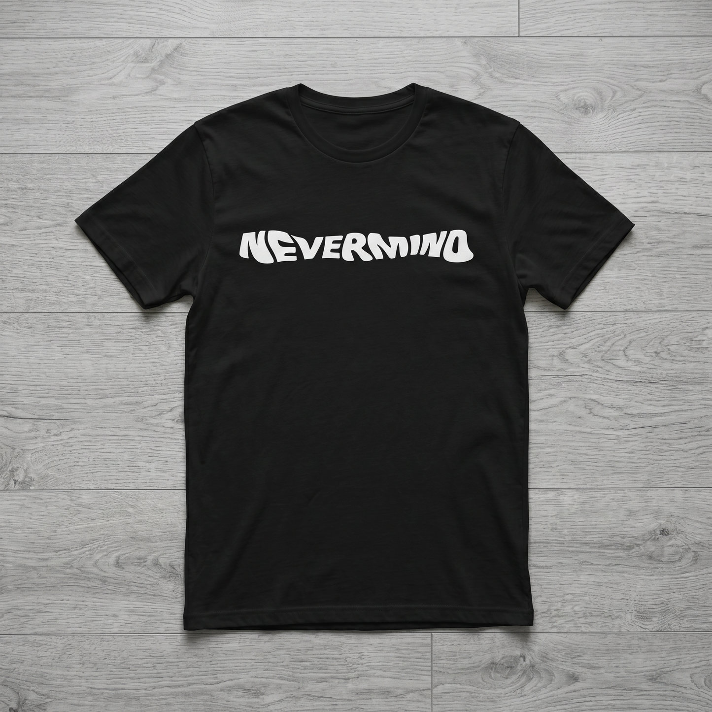 T-Shirt - Cotton - NEVERMIND - DTF Printing - Black