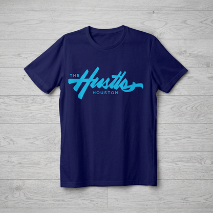 T-Shirt - Cotton - Hustle - DTF Printing - Dark Blue