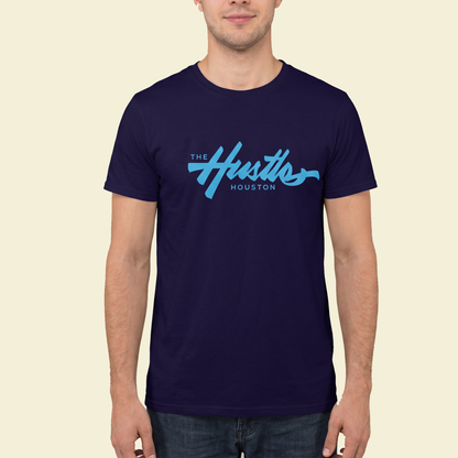T-Shirt - Cotton - Hustle - DTF Printing - Dark Blue