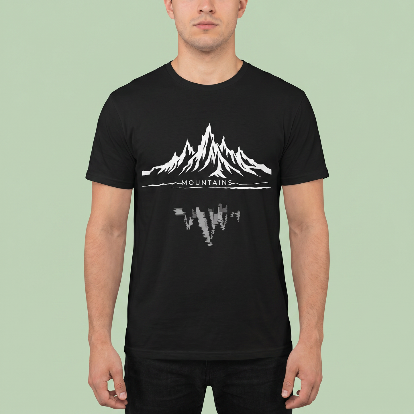 T-Shirt - Cotton - Mountain - DTF Printing - Black