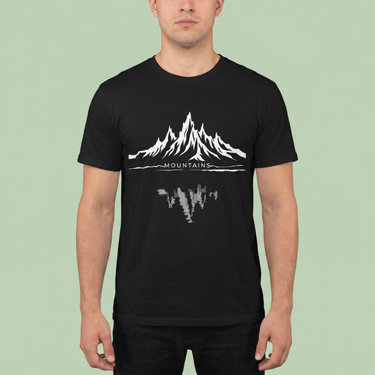 T-Shirt - Cotton - Mountain - DTF Printing - Black
