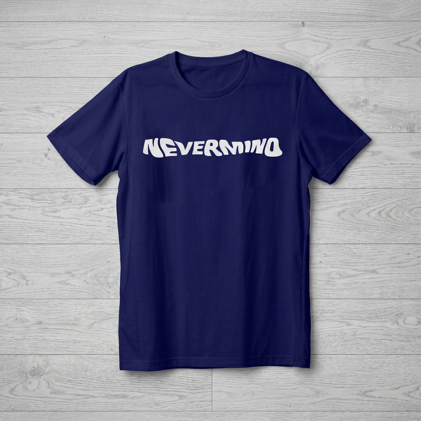 T-Shirt - Cotton - NEVERMIND - DTF Printing - Blue