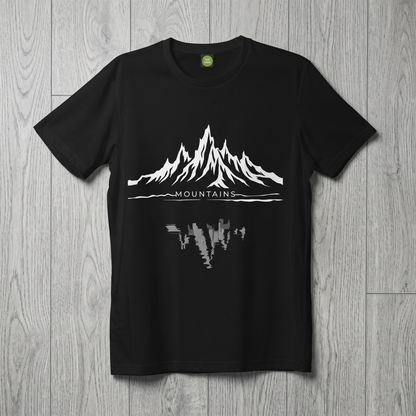 T-Shirt - Cotton - Mountain - DTF Printing - Black